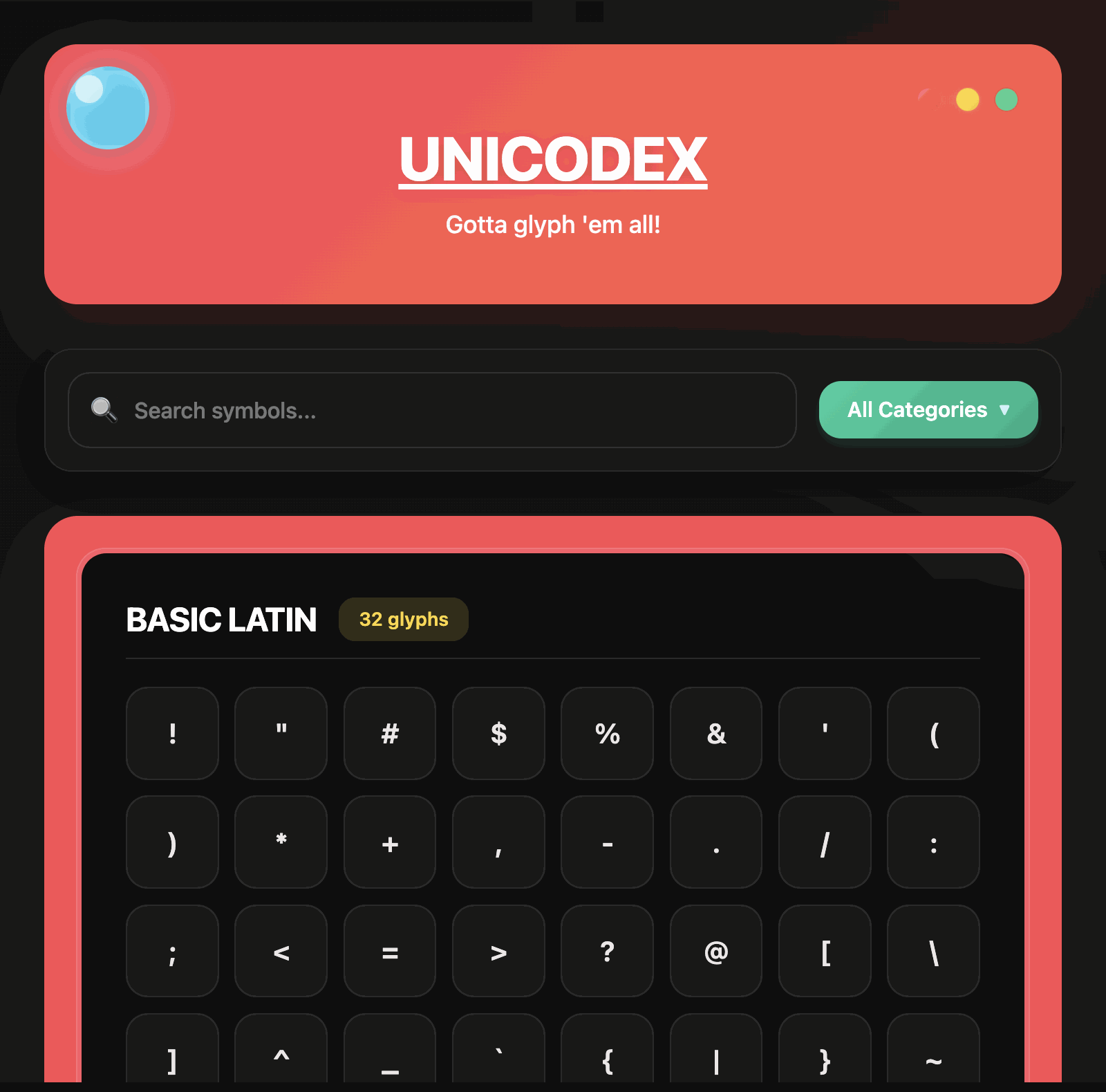 Unicodex
